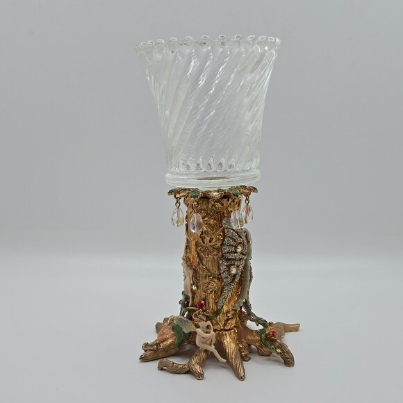 Vintage Kirks Folly Fairy Magic Fairy Tree Gold With Glass Candle Holder EUC - Picture 1 of 5